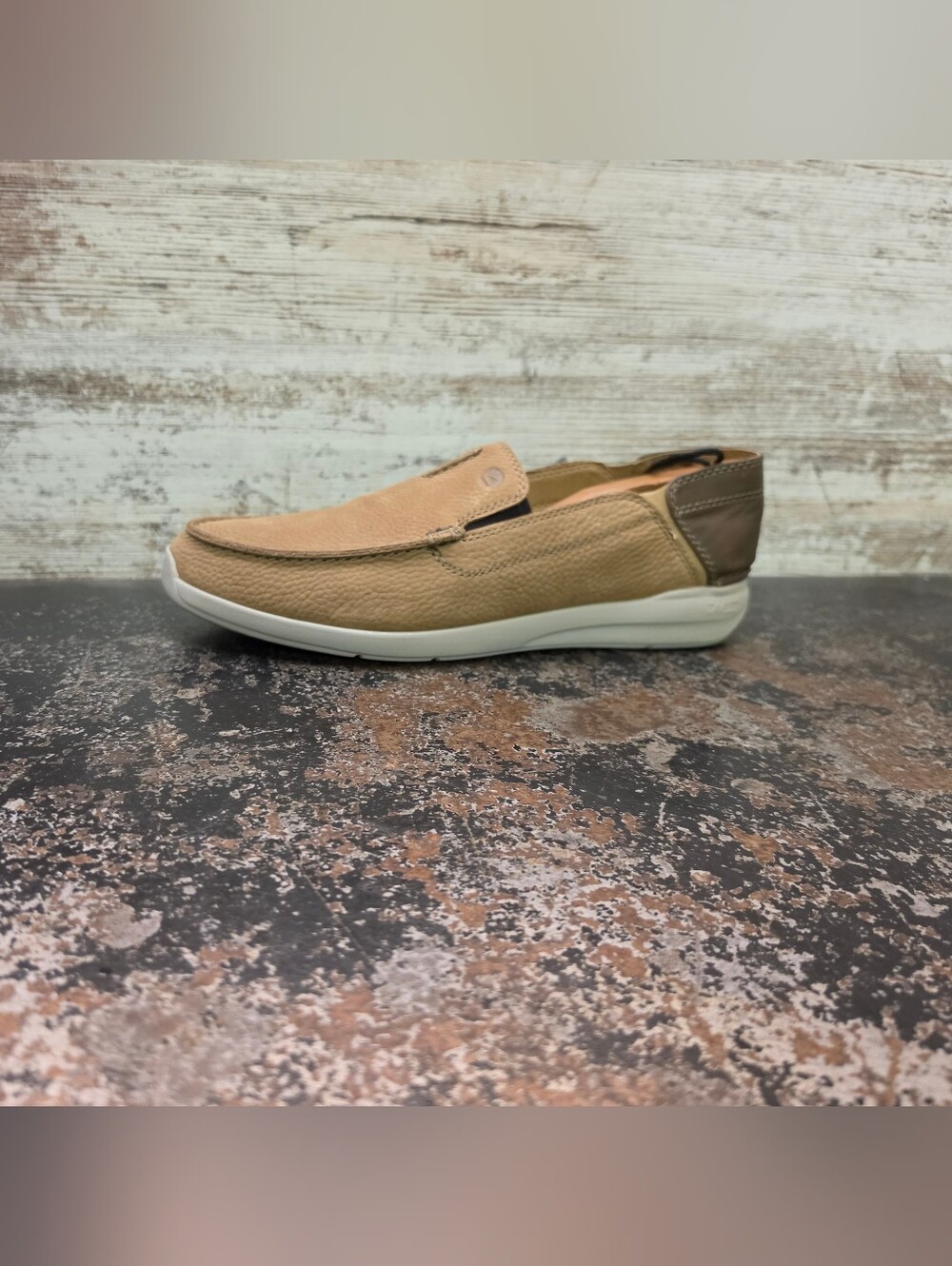 Mens Clarks Collection Loafers Shoes Sz 9 Used Brown Nubuck Leather